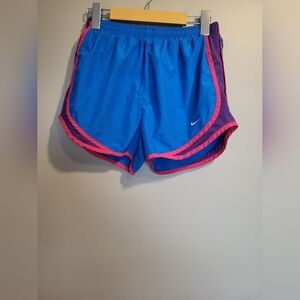 Nike Women's Athletic Shorts in Blue and Purple, Pink Accents, Size Small (24)
